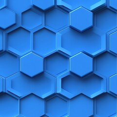 Fototapeta premium Blue Background with Hexagonal Elements for Calm Tech and Medical Presentation Display Images