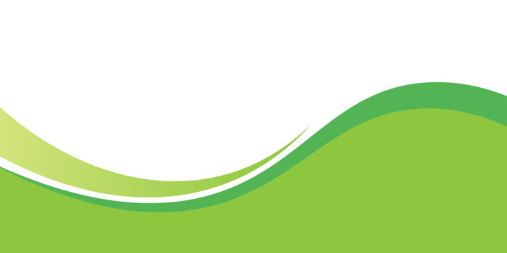 Green banner background. Green abstract header with rounded lines for web banner or poster.
