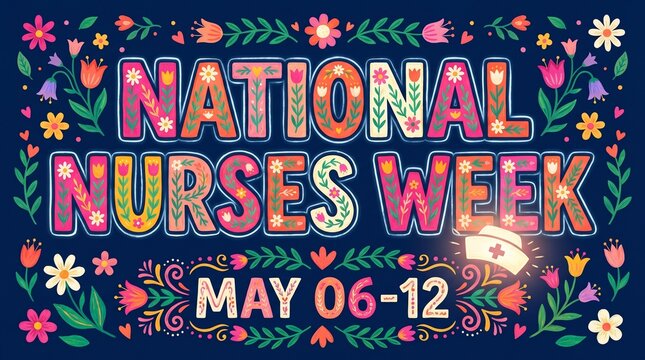 National nurses week may 0612 floral typography design