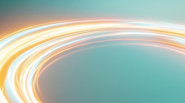 Radiant led swirl with magic circles on turquoise background for modern design