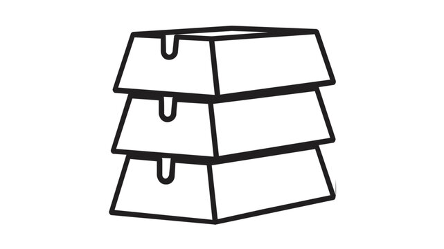 Vector illustration of a stack of three gold bars in a clean minimalist line art style. This scalable icon represents wealth, finance, banking, and precious metal investments for business.