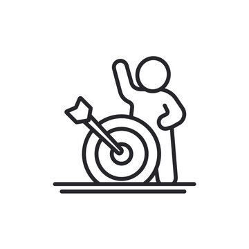 achievable goals icons outline and Flat Style,transparent background