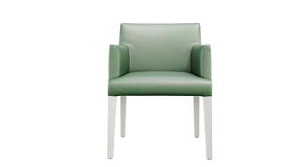 Obraz premium Front View of Modern Sage Green Upholstered Armchair Isolated on Transparent Background