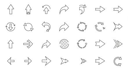 Fototapeta premium Collection of various hand drawn arrow icons and symbols.