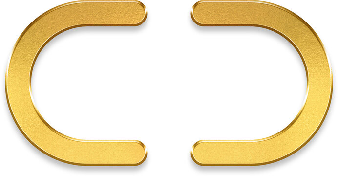 Luxury golden unlink disconnect icon with metallic texture for website link removal and digital separation