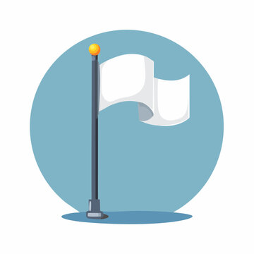 White Flag on Pole
