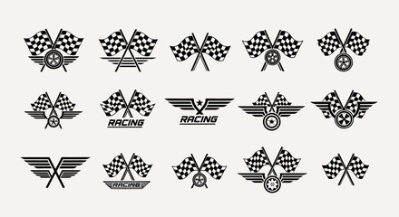 Checkered Flag Motor Racing Logo © Kahiyang