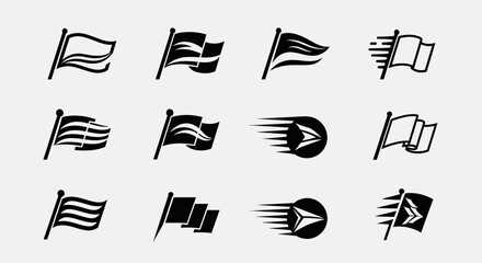 Racing Flag Motorcycle Logo Design © Kahiyang