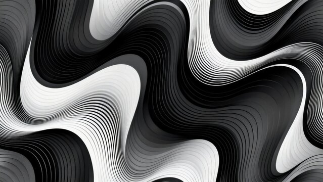 Abstract black and white wavy pattern