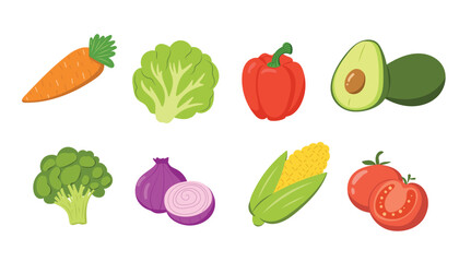 Fototapeta premium Fresh garden vegetable collection with corn and avocado
