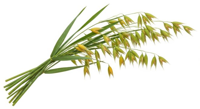 Fresh Oat Stalks Agriculture Harvest Grain Field Isolated