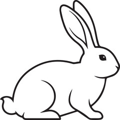 Obraz premium Side profile line illustration of a rabbit on white background