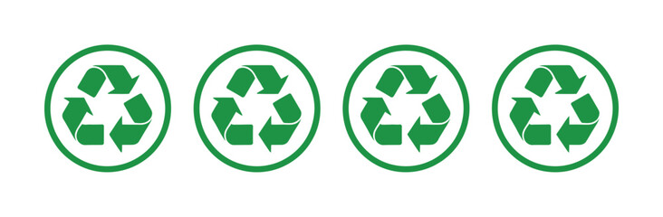 Obraz premium Möbius icons set, recycling symbols for sustainability, environment, and eco-friendly vector illustration design.