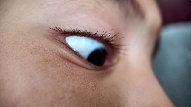 Boy's right eye showing innocence and curiosity through detailed view