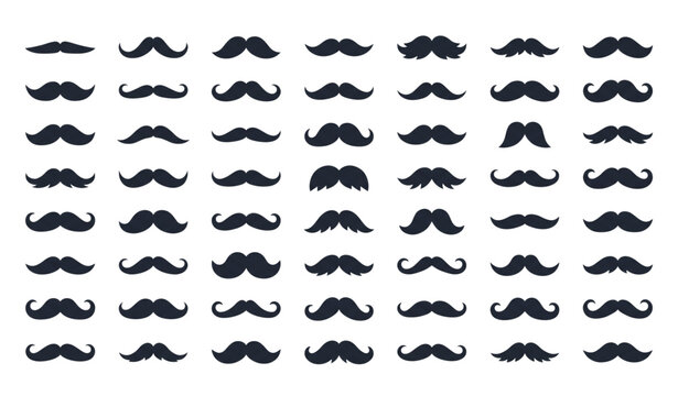 Collection of various mustache styles and designs