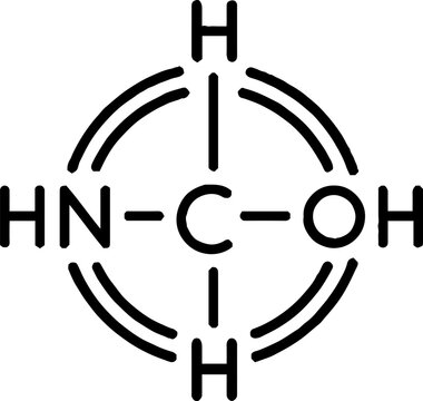Organic chemistry molecular structure in circular frame