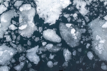 湾内に押し寄せた流氷の塊 © icebergpicture