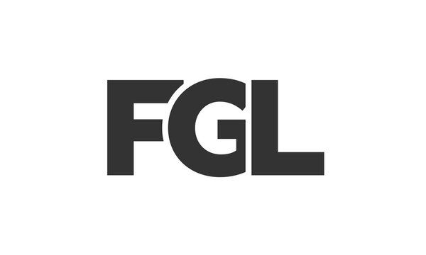FGL logo design template with strong and modern bold text. Initial based vector logotype featuring simple and minimal typography. Trendy company identity.