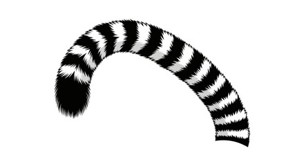 Fluffy Ring-Tailed Lemur Tail Isolated on White Background © mecca