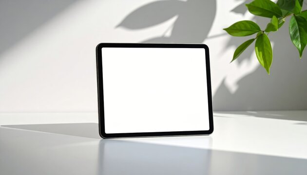 A portable digital device collection featuring a tablet pc and smartphone with blank touch screen displays for business communication and electronic technology