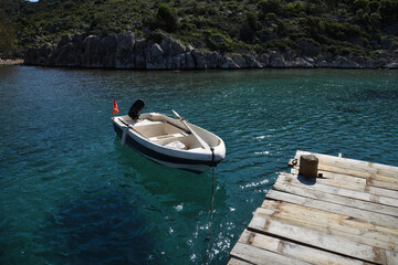 Rowing boat. Serce limani Bay marina, Mugla, Turkey © Oleg Znamenskiy