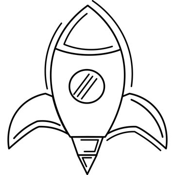 Hand Drawn Rocket Doodle