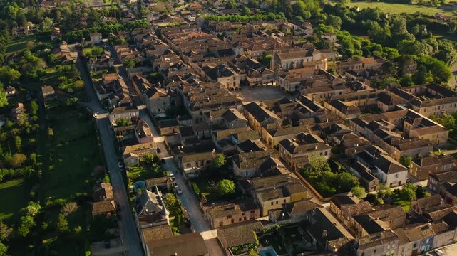 Monpazier Town Square Aerial View