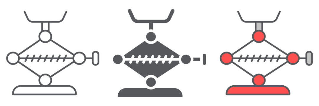 Car jack line icon, auto and repair, car part sign, vector graphics, a linear pattern on a white background.