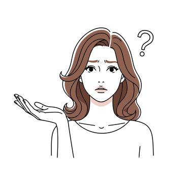 Woman with questioning facial expression.