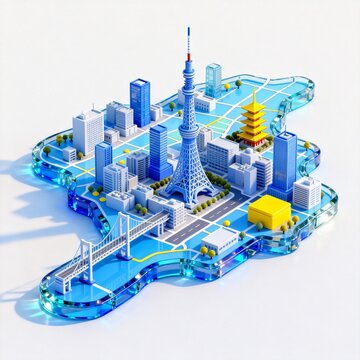 Miniature Japan Cityscape With Famous Landmarks Model