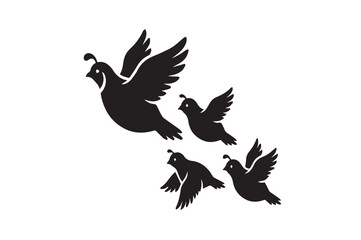 Fototapeta premium silhouette of a dove family