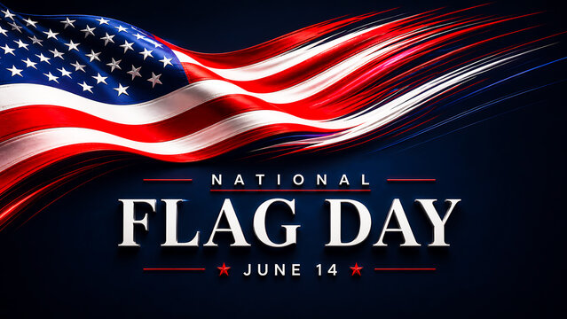 Abstract american flag flowing for national flag day june 14th with american