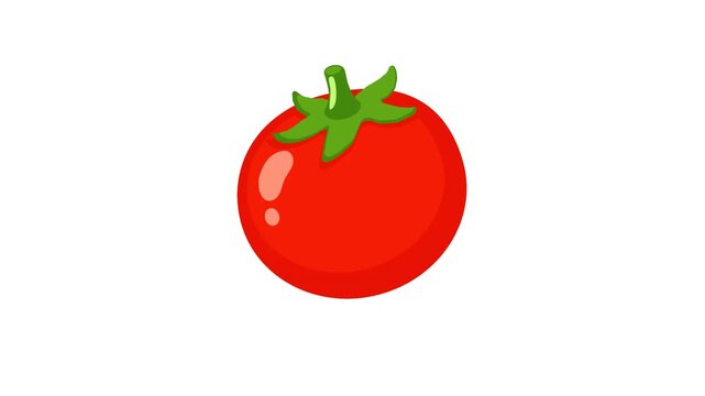 Fresh red tomato with green stem. Smooth surface gleams under soft light. Ideal for food, health, or garden themes. Simple photo design. Perfect for digital or print projects