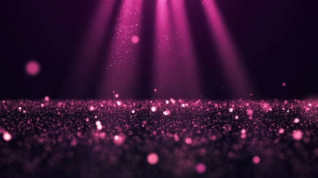 Magic sparkles background glowing rays pink glitter 4k video loop