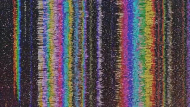 Colorful Pixel Sorting Artifacts Tearing Vertically Across Screen Glitch Art