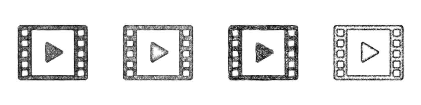 Sketch preview animation icon design set