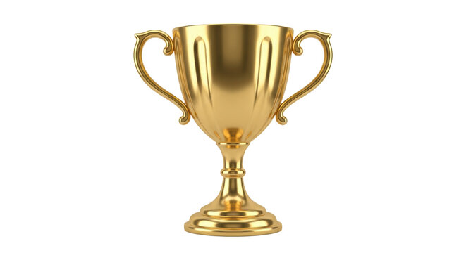 Shiny gold trophy cup award for victory