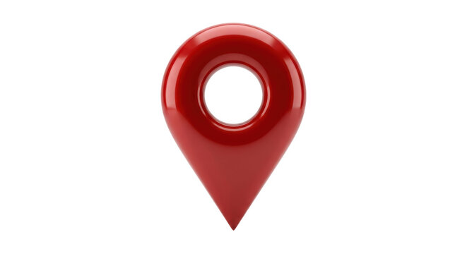Glossy red location pin map pointer icon