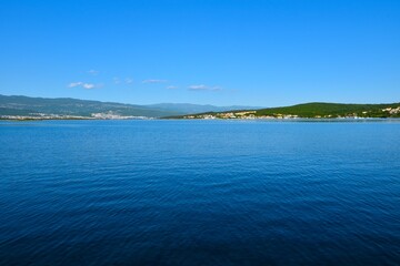 Fototapeta premium View of Klimno at the coast at Krk at the Adriatic sea in Kvarner, Croatia
