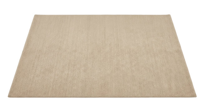Blank tan rectangular area rug mockup