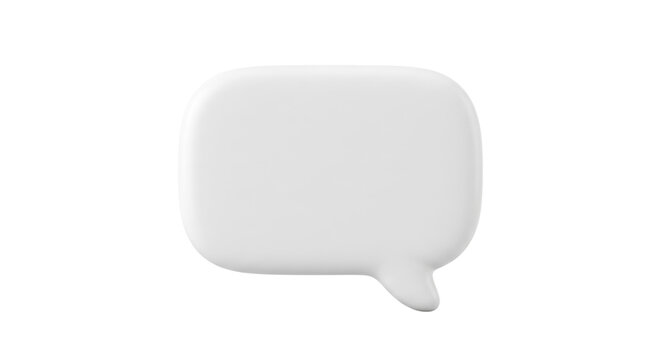 Glossy white 3d speech bubble icon
