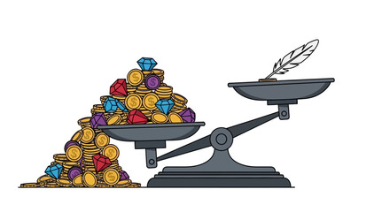 Jewels on a balance scale comparison. © Barokah