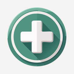 Obraz premium Green Circle with White Plus Sign Icon