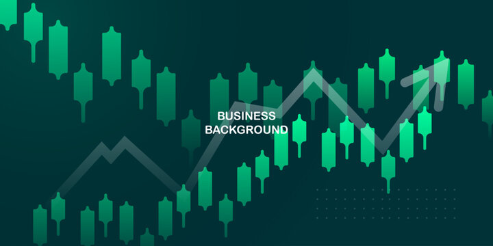 Modern green creative economy investment report chart arrow up illustration background	
