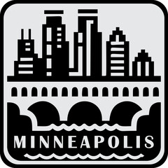Fototapeta premium Minneapolis Skyline Icon