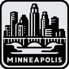 Fototapeta premium Minneapolis Skyline Icon