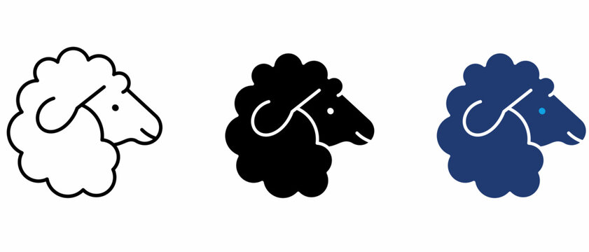 Sheep Head Icon Collection.