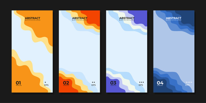 Modern Abstract Fluid Gradient Background Set Minimal Poster
