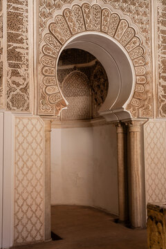 mirab, Ben Youssef Madrasa, 14th Century, Marrakech, morocco, africa
