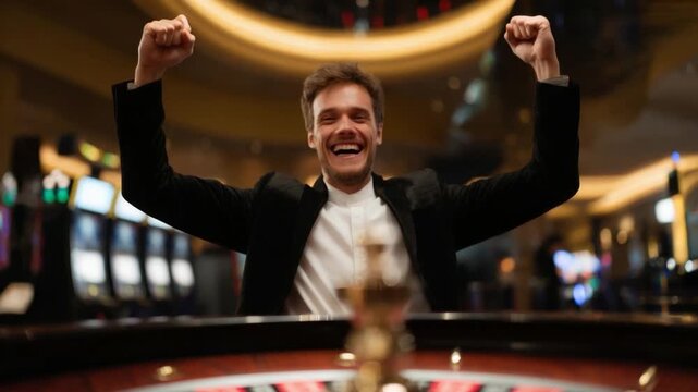 Experience the excitement of a casino night. Feel the thrill and joy captured in every moment. Perfect for entertainment or inspiration. Join the fun now. AI